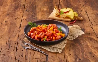 Salchichas endiabladas con piña Salchichas endiabladas con piña