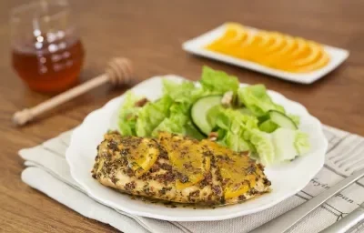Abanico de pollo con miel y naranaja Abanico de pollo con miel y naranaja