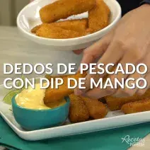 Dedos de pescado con dip de mango