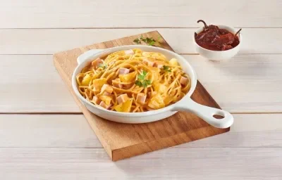 Espagueti Hawaiano al Chipotle Espagueti Hawaiano al Chipotle