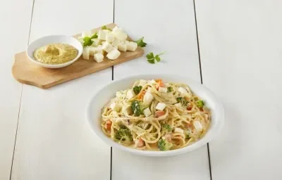 Espagueti en salsa de mostaza Espagueti en salsa de mostaza