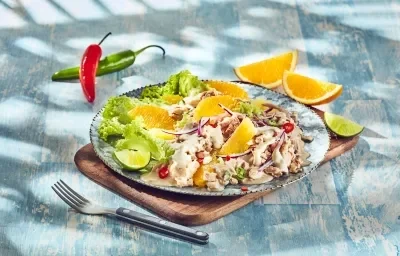 Ensalada de atún con cítricos Ensalada de atún con cítricos