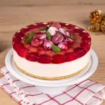 Cheesecake con salsa de uva