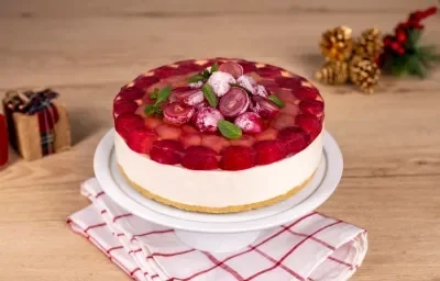 Cheesecake con salsa de uva