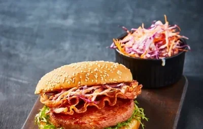 Hamburguesa de atún bbq Hamburguesa de atún bbq