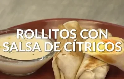 Rollitos con salsa de cítricos