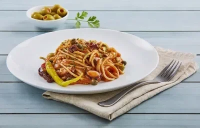 Spaguetti a la vizcaina Spaguetti a la vizcaina