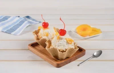 Helado de Duraznos con Crema