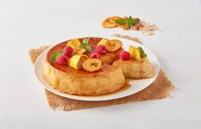 Flan de avena y plátano Flan de avena y plátano