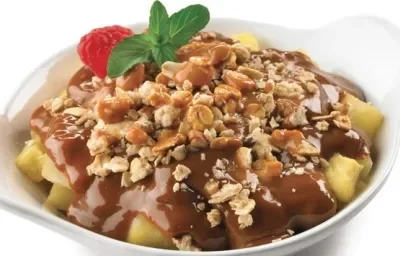 Crujiente de manzana con Dulce de Leche Crujiente de manzana con Dulce de Leche