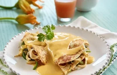 crepas en salsa de flor de calabaza crepas en salsa de flor de calabaza
