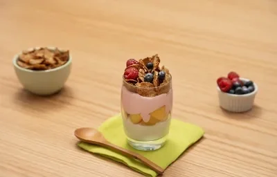 Parfait de durazno chai Parfait de durazno chai