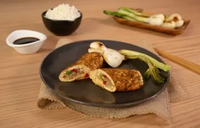 Rollo de pollo asiático Rollo de pollo asiático