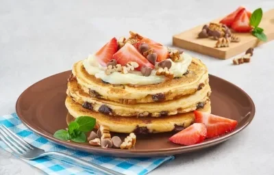 Hot Cakes con Chispas de Chocolate Hot Cakes con Chispas de Chocolate