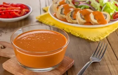 Salsa de pimiento para rollo de pechuga Salsa de pimiento para rollo de pechuga