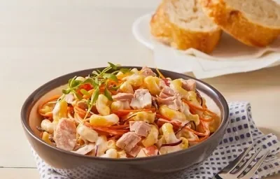 Pasta fría con atún y col Pasta fría con atún y col