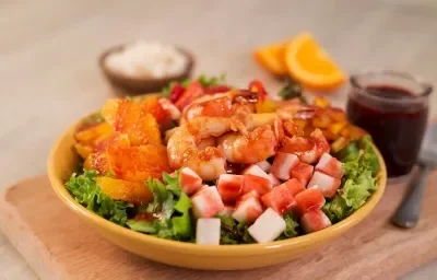 Ensalada con vinagreta de jamaica Ensalada con vinagreta de jamaica