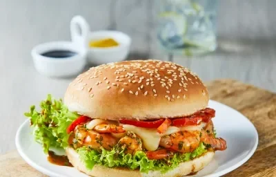 Hamburguesa de camarón Hamburguesa de camarón