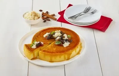 Flan de arroz con leche y nuez Flan de arroz con leche y nuez