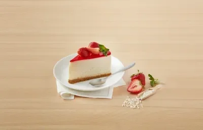 Tarta de arroz con leche y fresas