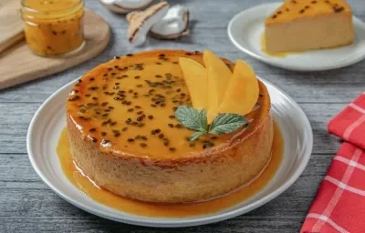 Flan de maracuya Flan de maracuya