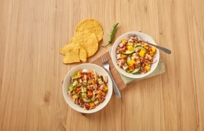 Ensalada de atún con mango Ensalada de atún con mango