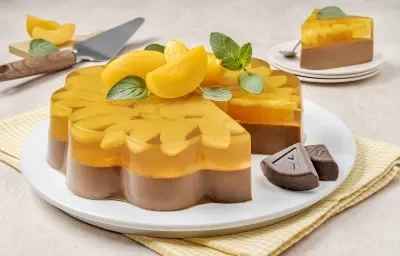 Gelatina de Durazno con Chocolate Gelatina de Durazno con Chocolate