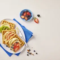 Waffles con frutas
