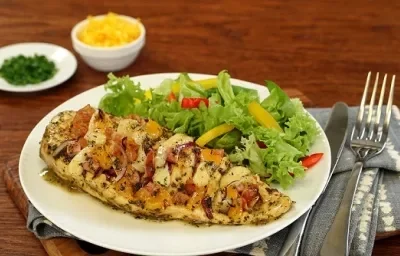 Abanico de pollo con papa y queso Abanico de pollo con papa y queso