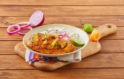 Abanico pibil con piña Abanico pibil con piña