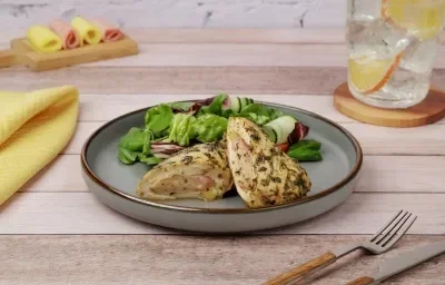 Rollitos de Pollo con Jamón y Queso Rollitos de Pollo con Jamón y Queso