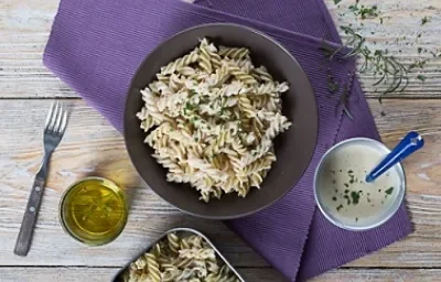 Fusilli en salsa de romero y ajo Fusilli en salsa de romero y ajo