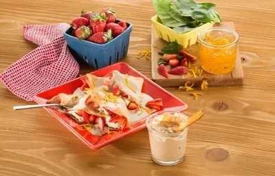 Crepas con salsa moka - naranja Crepas con salsa moka - naranja