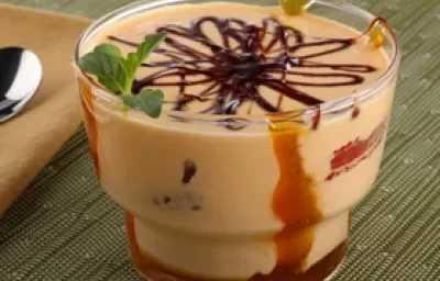 Crema de melón con caramelo