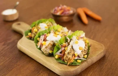 Tacos de lechuga de pescado Tacos de lechuga de pescado