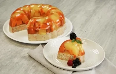Gelatina mosaico naranja con zanahoria Gelatina mosaico naranja con zanahoria