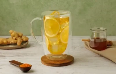 Té frío de Cúrcuma Jengibre con Limón Té frío de Cúrcuma Jengibre con Limón