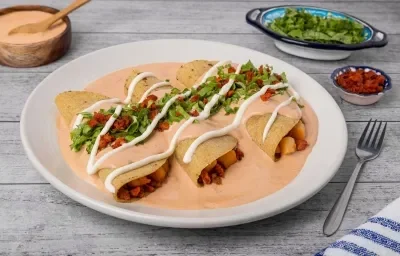 Enfrijoladas de Papa con Chorizo Enfrijoladas de Papa con Chorizo