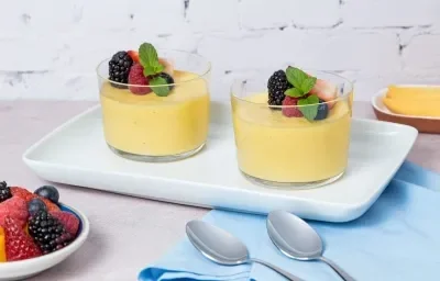 Gelatina Cremosa con Mango Gelatina Cremosa con Mango