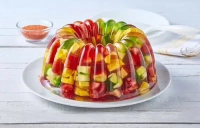 Gelatina mosaico frutal Gelatina mosaico frutal