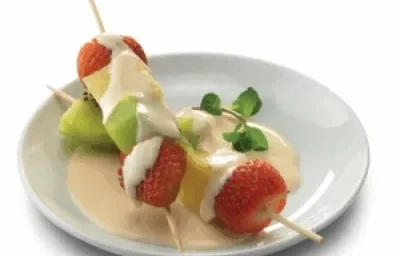 brocheta con sals ade melon brocheta con sals ade melon