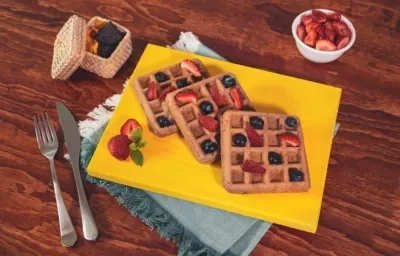WAFFLES de CHOCOLATE preparados con Chocolate ABUELITA® Reducido en Azúcar