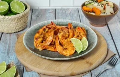 Camarones en salsa de soya Camarones en salsa de soya