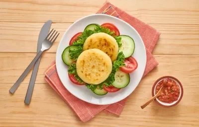 Tortitas de Papa con Ensalada Tortitas de Papa con Ensalada
