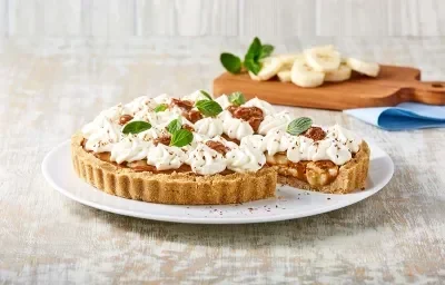 Tarta fría de plátano y dulce de leche Tarta fría de plátano y dulce de leche