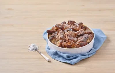 Budín de canela con pasas