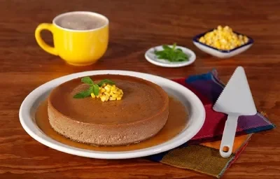 Flan de chocolate y elote