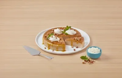 Flan de requesón con nuez