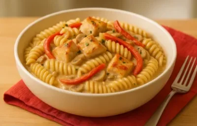 Fusilli con Pollo y Pimiento