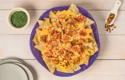 Nachos con Pollo Fuego Nachos con Pollo Fuego